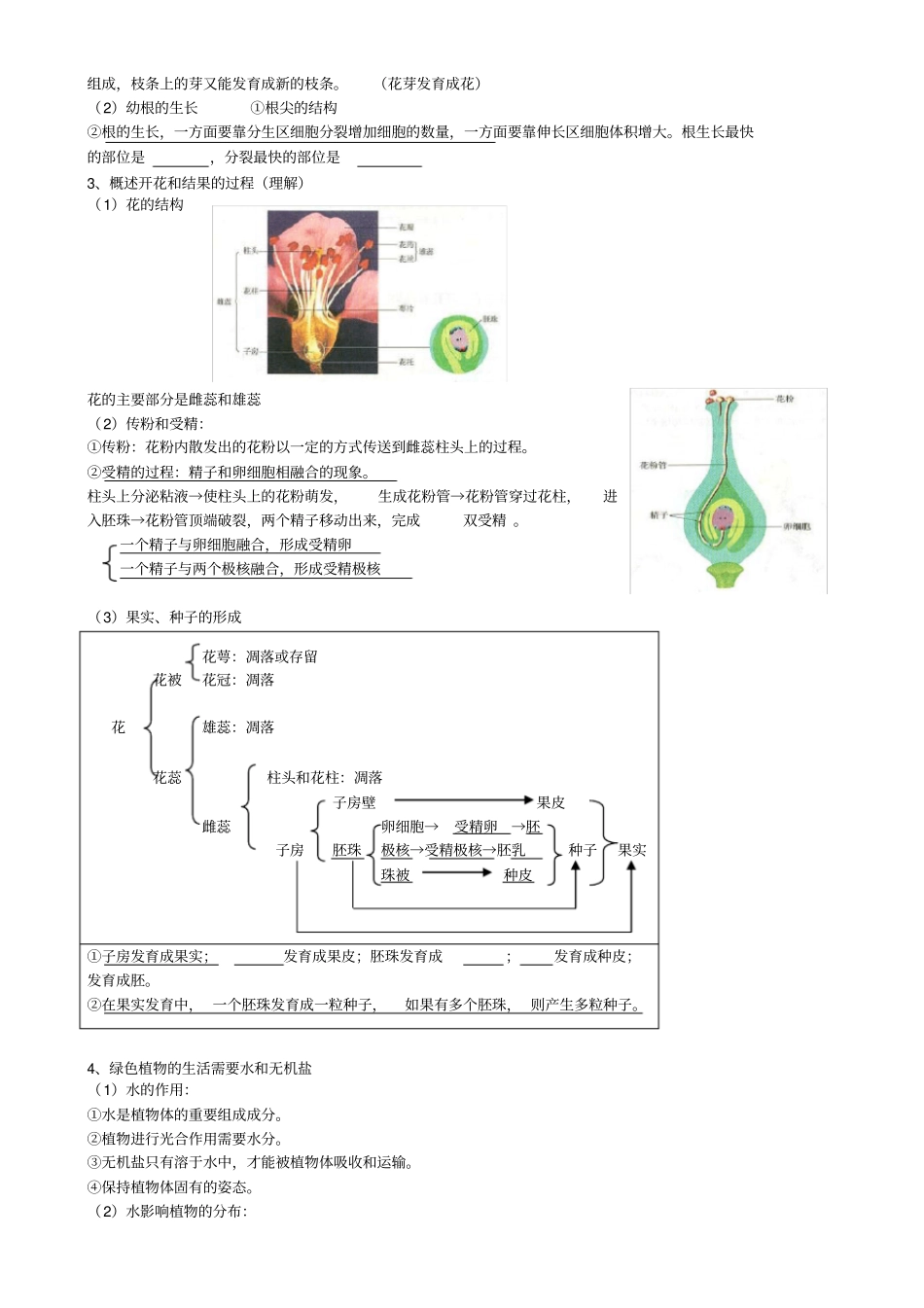 初中生物会考专题一生物圈中的绿色植物_第2页
