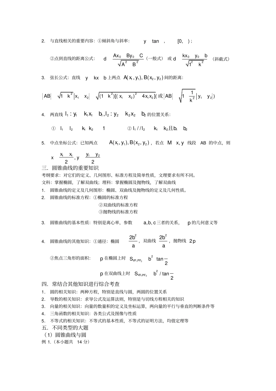 (完整版)(自己整理)圆锥曲线常考题型总结——配有大题和练习,推荐文档_第2页