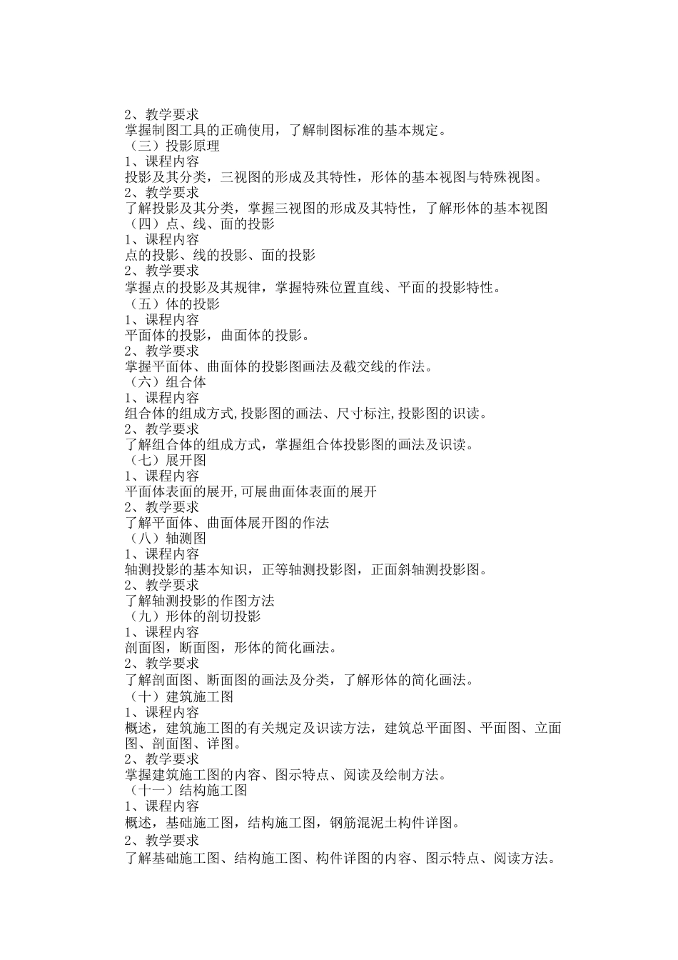 安装工程制图识图与CAD教学大纲_第2页