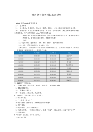 某电子商务模拟实训说明