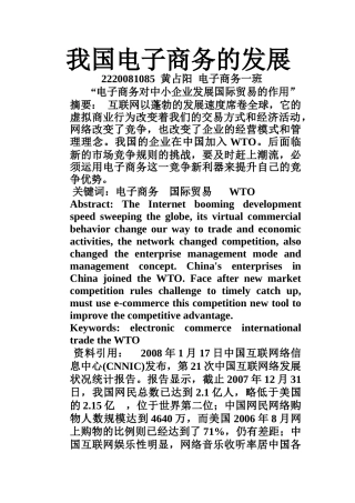 试谈我国电子商务的发展
