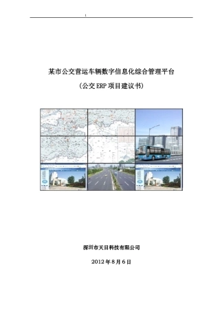 某市公交营运车辆公交ERP项目建议书