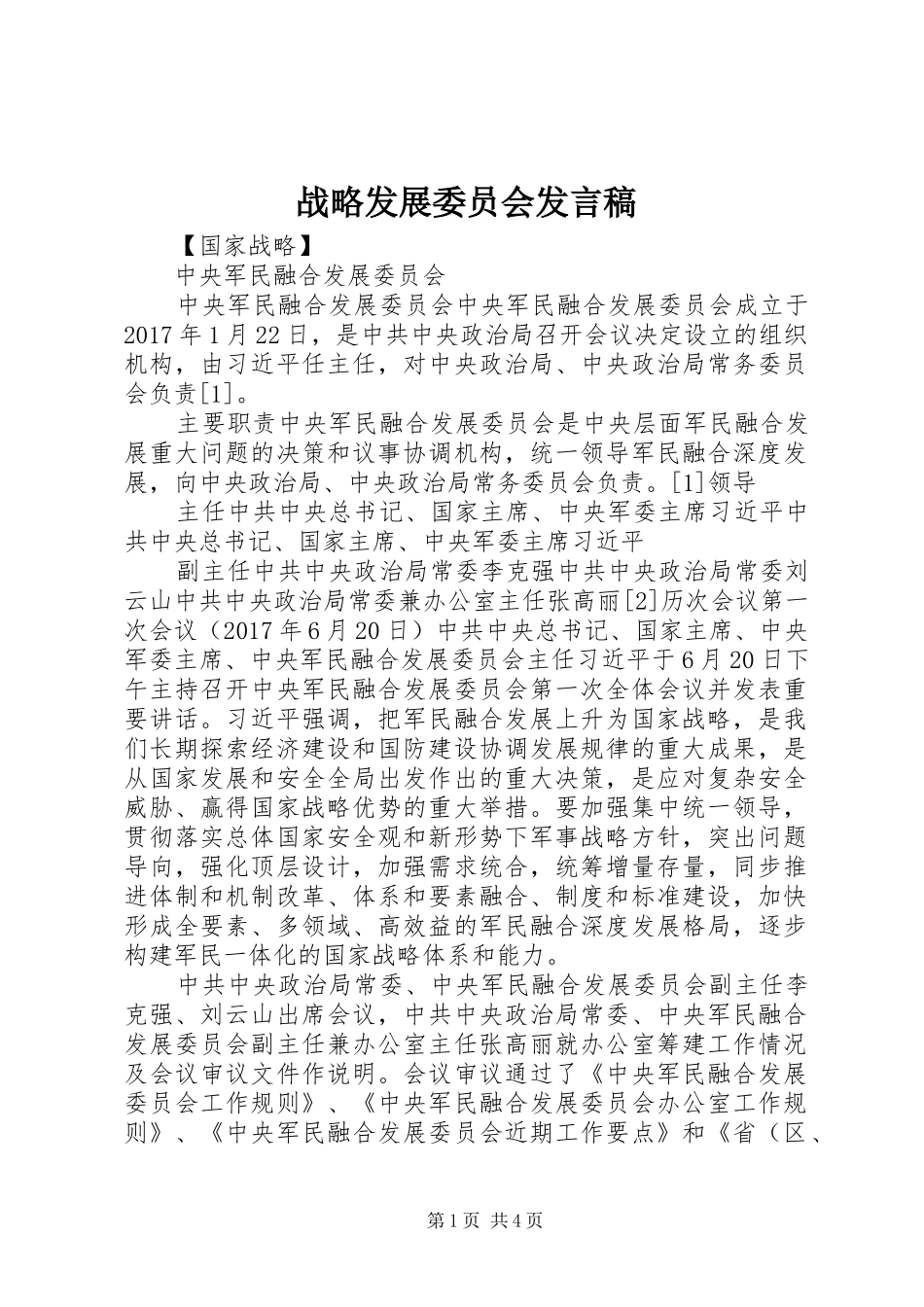 战略发展委员会发言_第1页