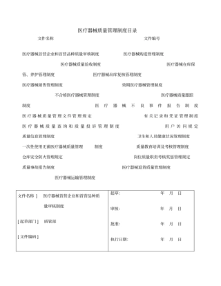 医疗器械经营企业管理制度