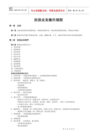 担保业务操作流程（范例）