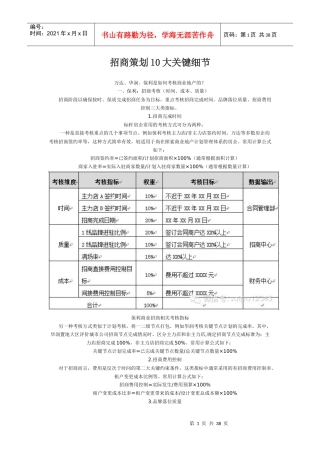 招商策划10大关键细节