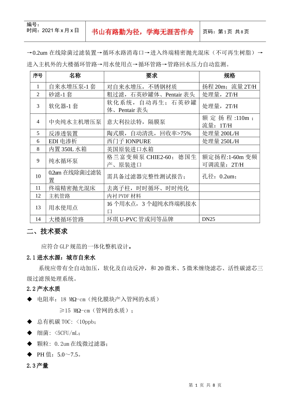 招标产品清单与技术要求_第2页