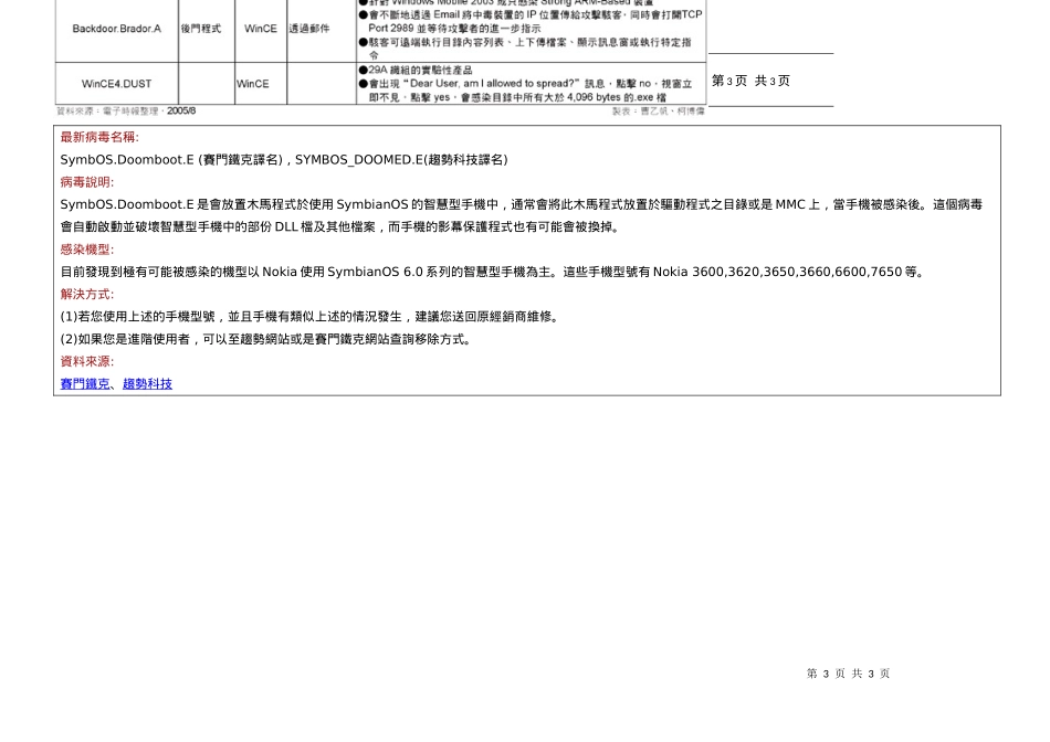 手机病毒顾名思义是一种以手机为攻击目标的电脑病毒这..._第3页