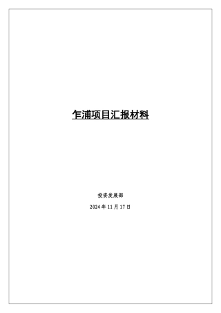 投资项目可行性分析项目汇报材料
