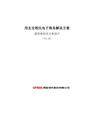 用友全程化电子商务解决方案V10
