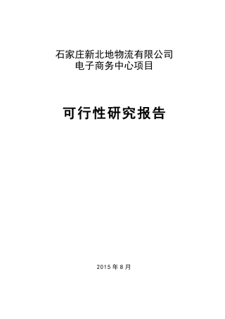 物流有限公司电子商务中心项目可行性研究报告