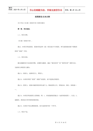 招商报告文本示例
