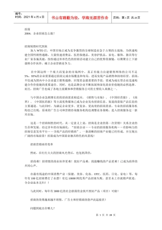 招商综合概述与××市综合招商细则案例