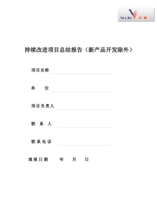 持续改进项目总结报告