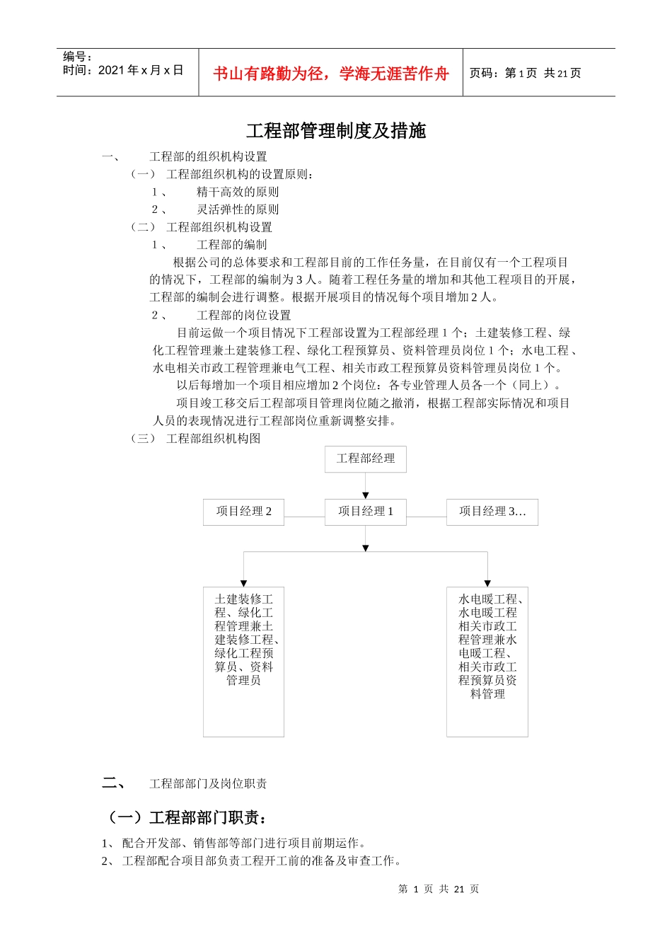 房地产开发公司工程部管理制度及措施-20DOC_第1页