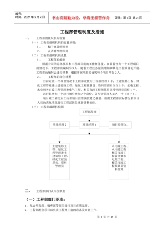 房地产开发公司工程部管理制度及措施-20DOC