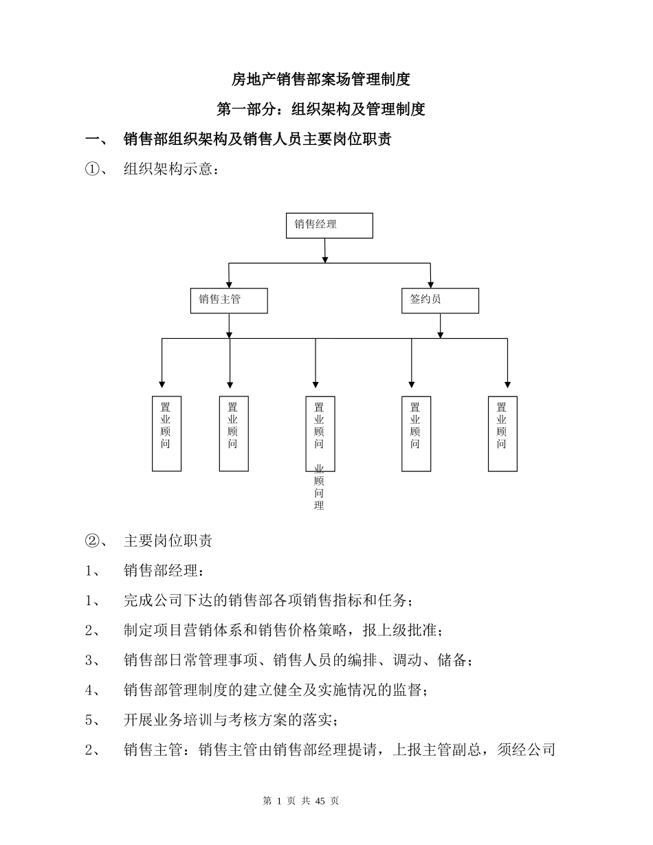 房地产销售部案场管理制度201759_第1页