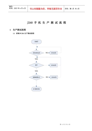 手机生产及测试流程
