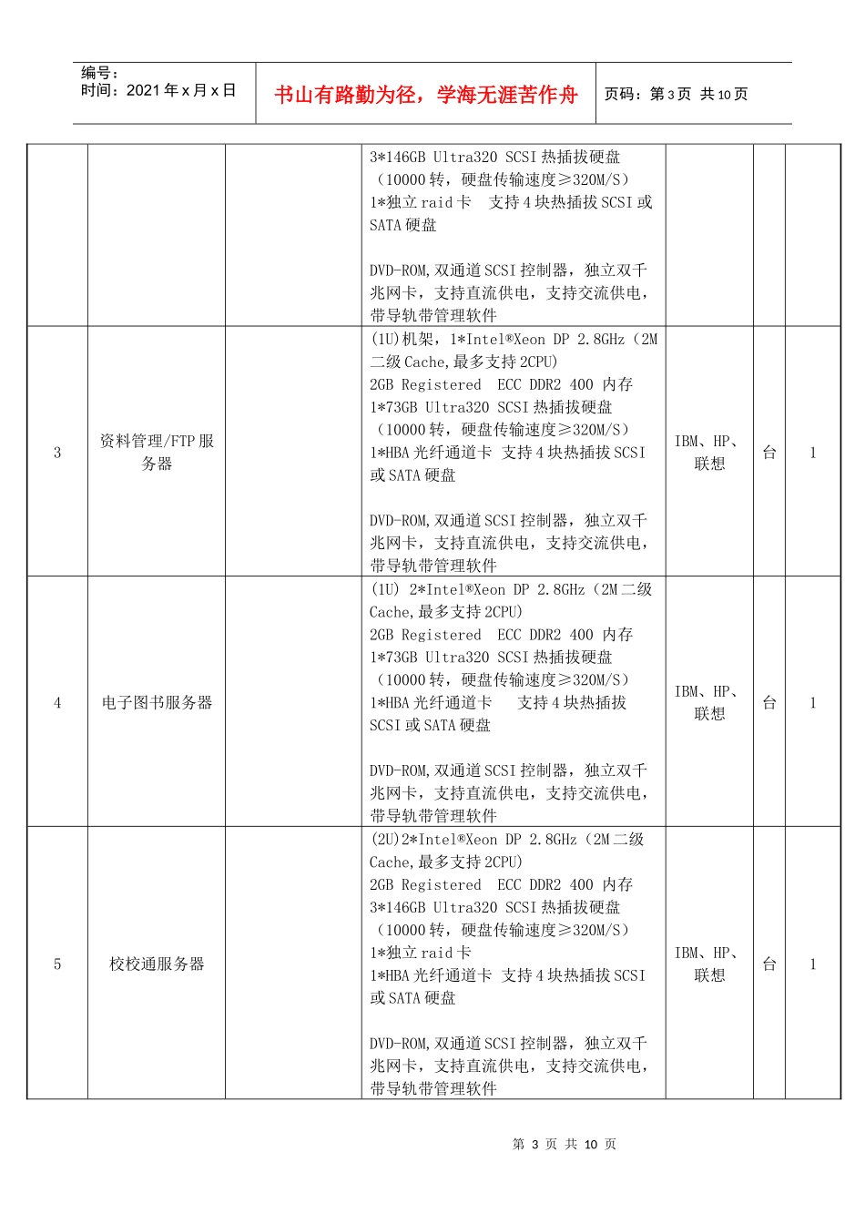 招标采购校园网络系统工程清单_第3页