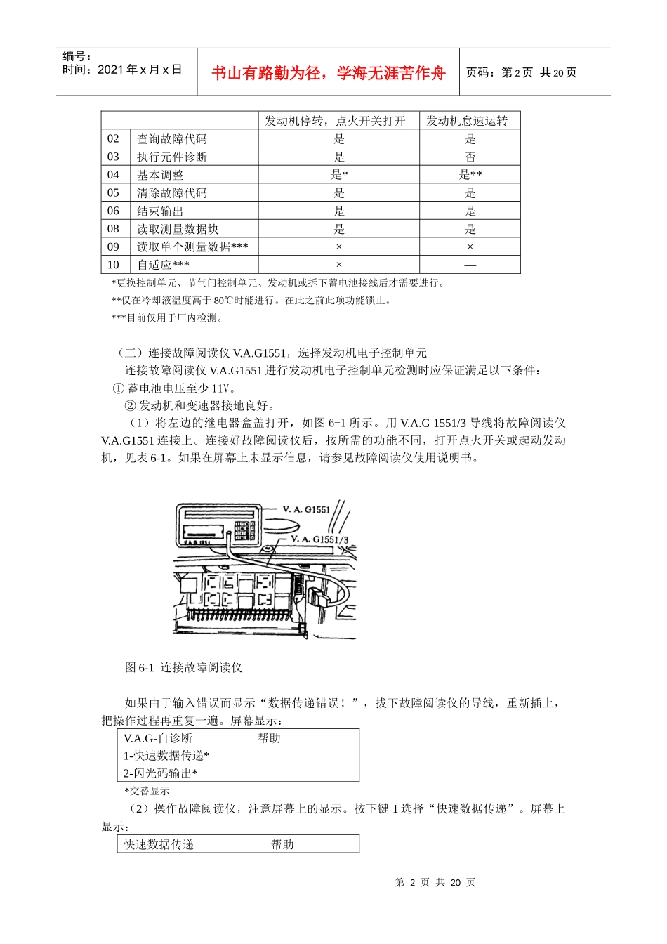 捷达轿车多点喷射及点火系统的自诊断_第2页