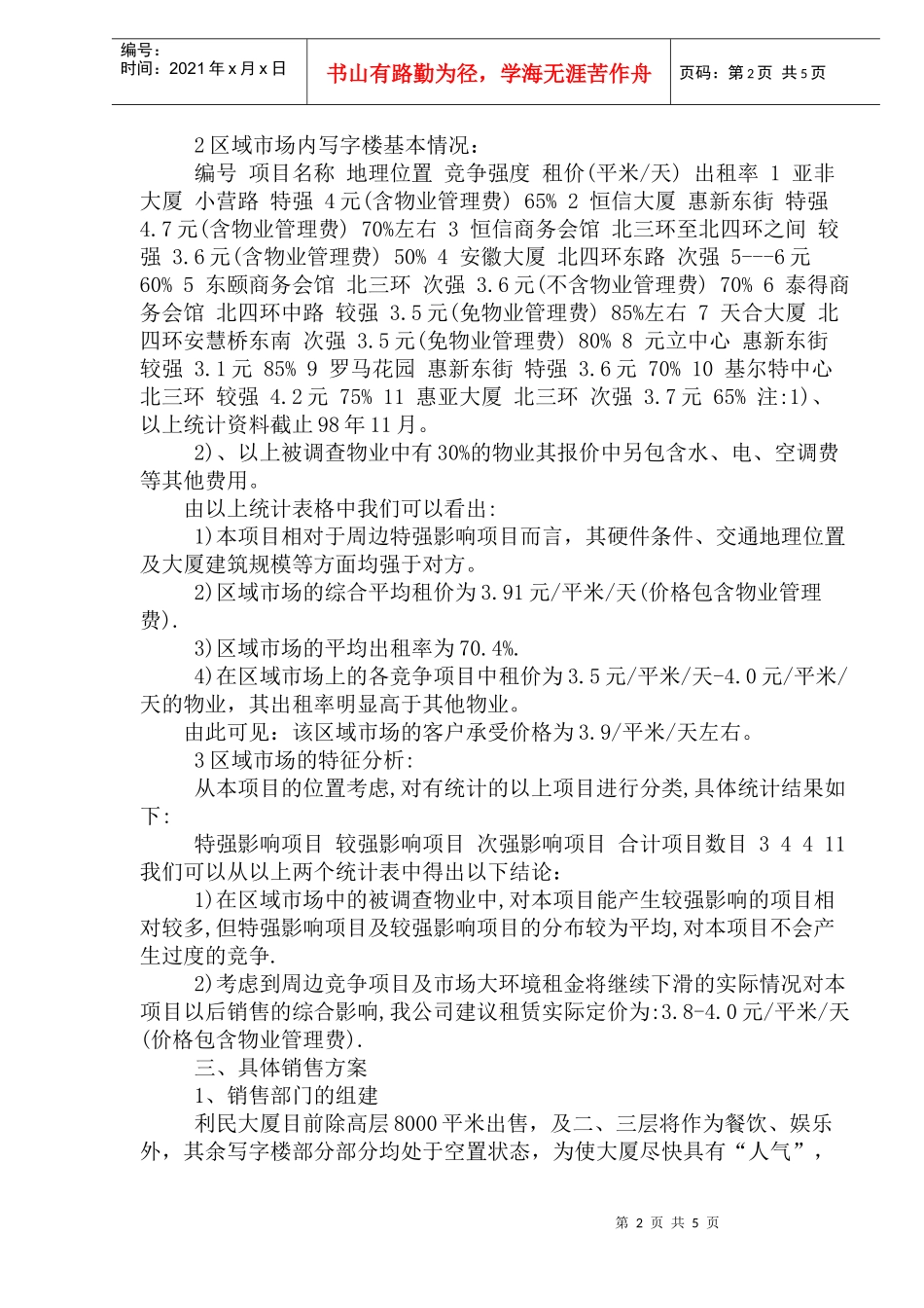 房地产行业某大厦销售策划报告_第2页