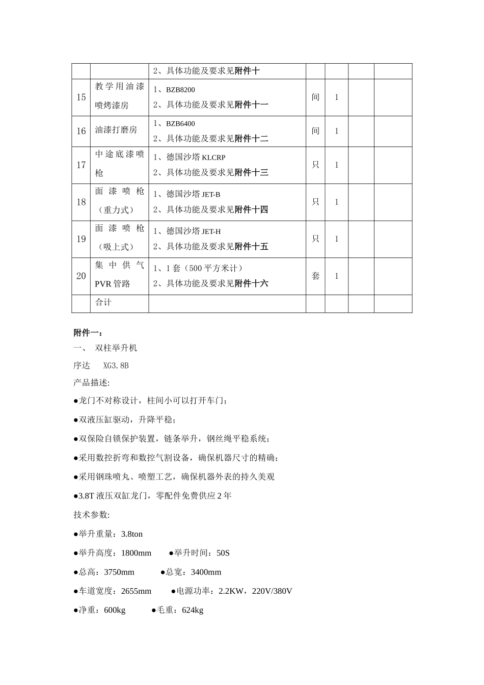 第二包汽车钣喷设备清单_第2页