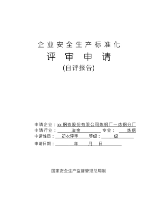 安全生产标准化企业自评报告