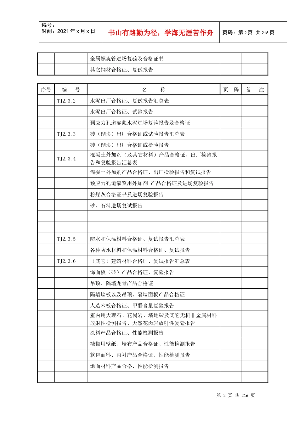房建施工表格资料_第2页