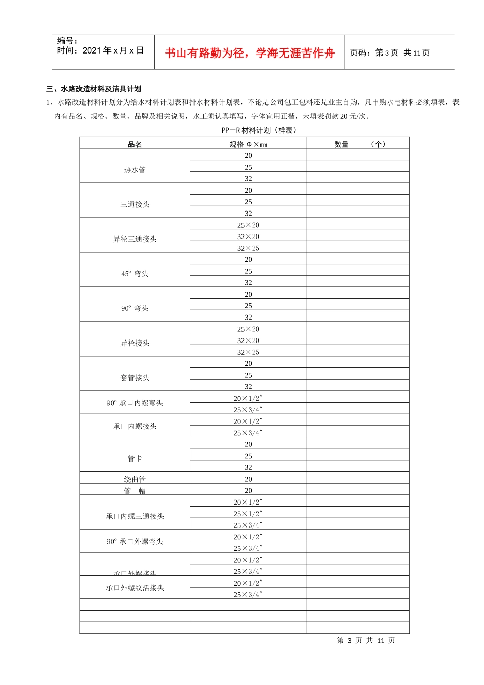 拓维装饰工程有限公司水工规范_第3页