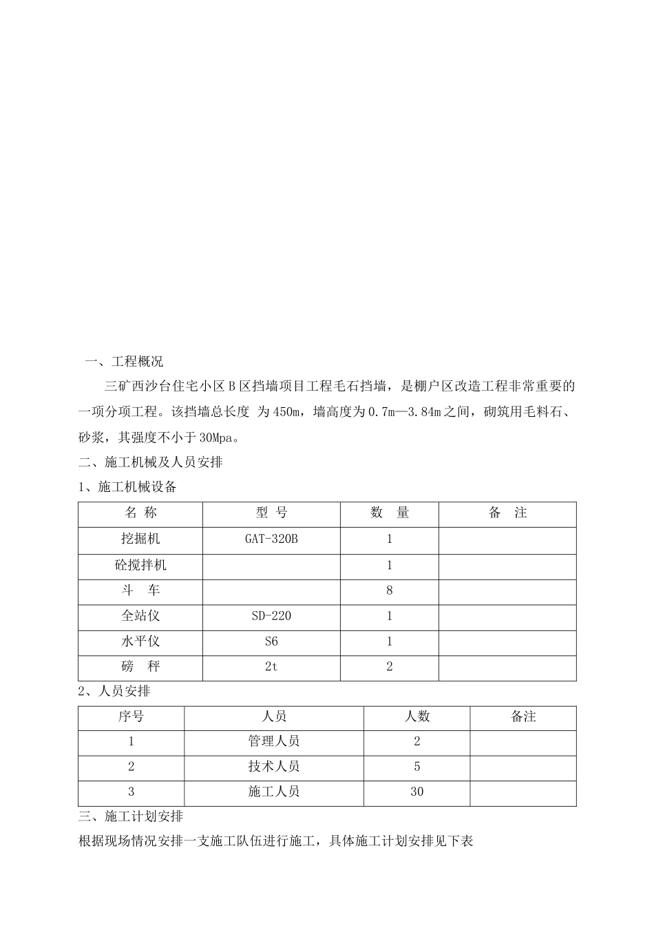 挡土墙施工组织设计概要_第2页