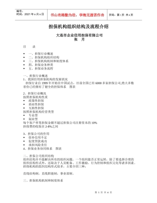 担保机构组织结构及流程介绍