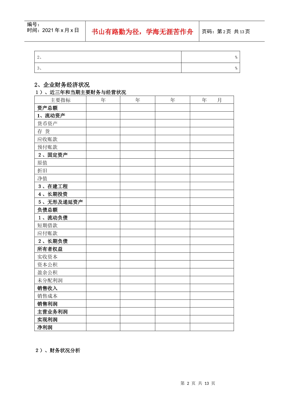 担保项目调查表_第2页
