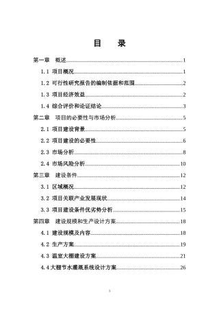 扶贫大棚蔬菜示范种植基地项目可行性研究报告