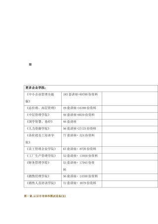 教你认识半导体与测试设备
