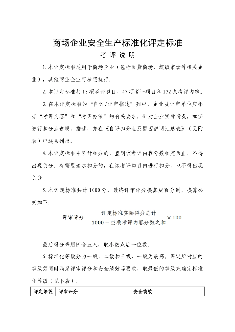 商场企业安全生产标准化评定标准（34页）_第1页