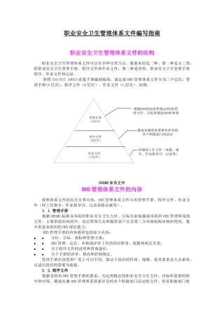 职业安全卫生管理体系文件编写指南