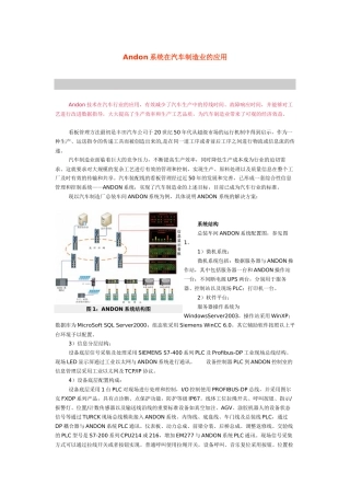 Andon系统（看板系统）在汽车制造业的应用