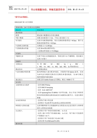 所有Avaya交换机招标要求