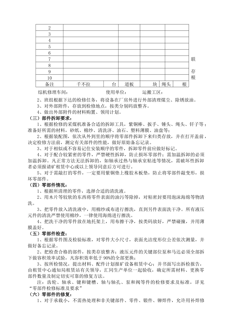 煤矿设备检修工艺流程_第2页