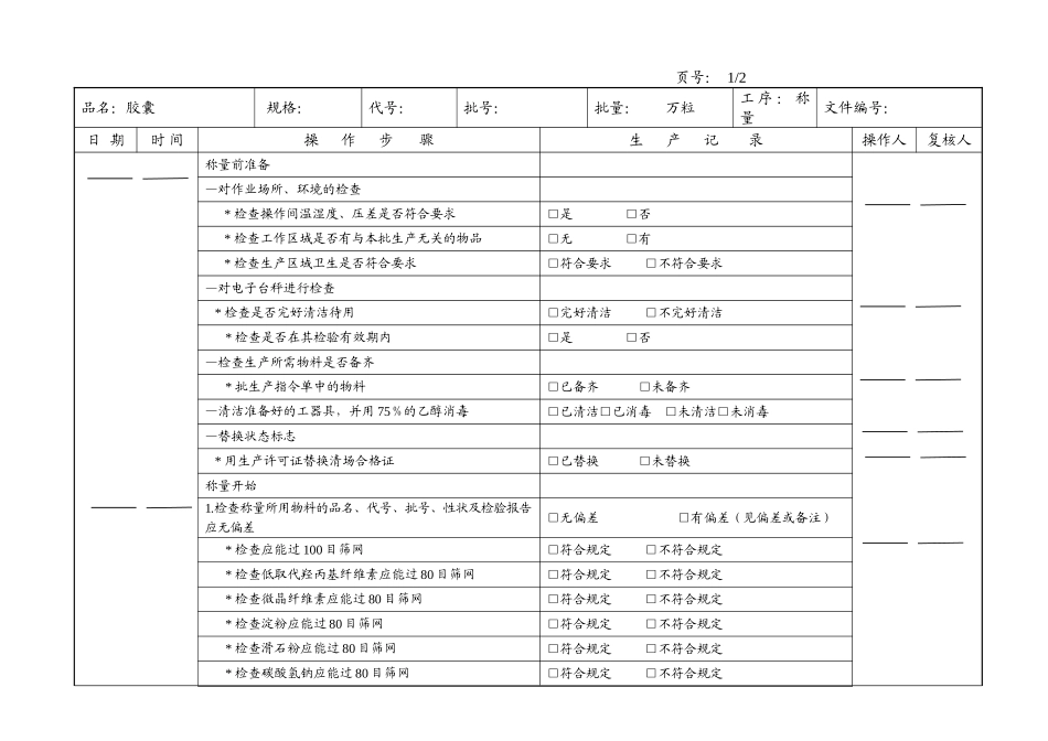 药品批生产记录(31页)_第2页