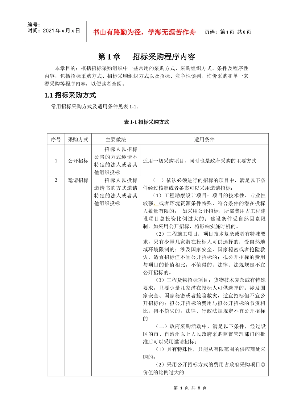 招标师案例-第1章 招标采购程序内容_第1页