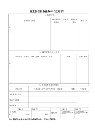 贵重仪器设备任务书(近两年)