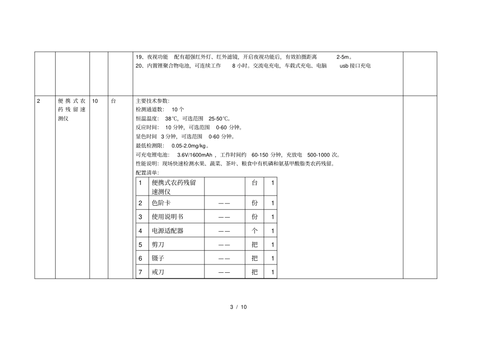 (完整版)4食品安全快检仪器清单及质量技术标准_第3页