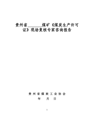 贵州省(煤炭生产许可证)现场复核表