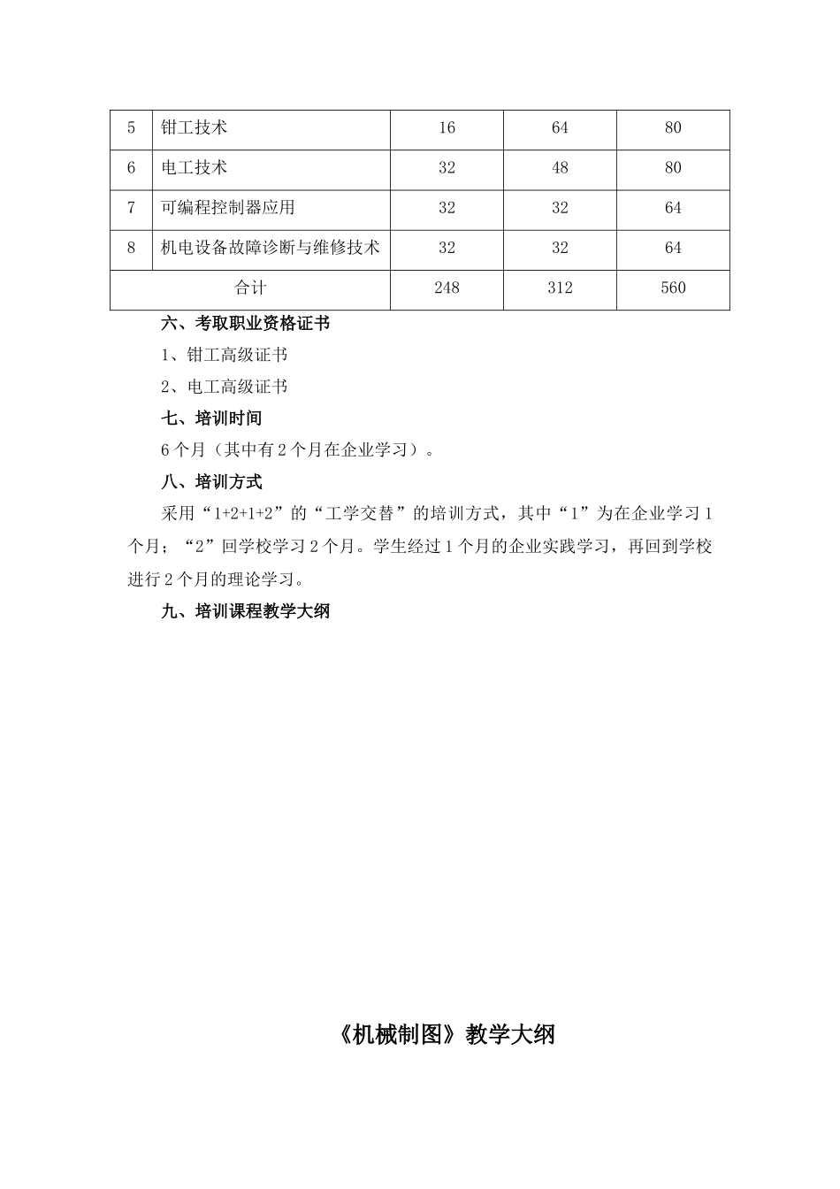 机电设备运行与维护人员培训方案_第2页