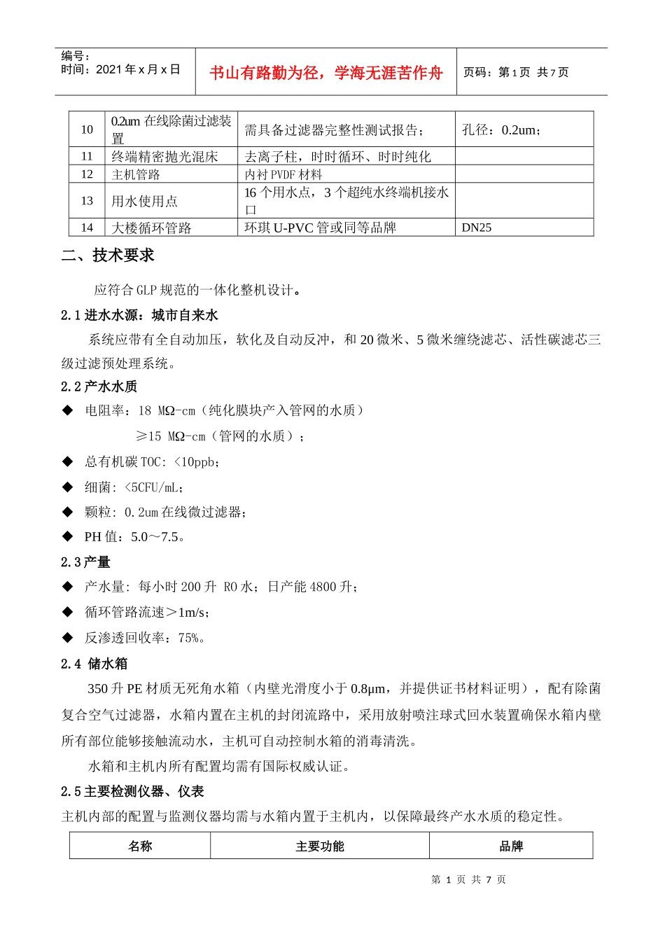 招标产品清单和技术要求_第2页