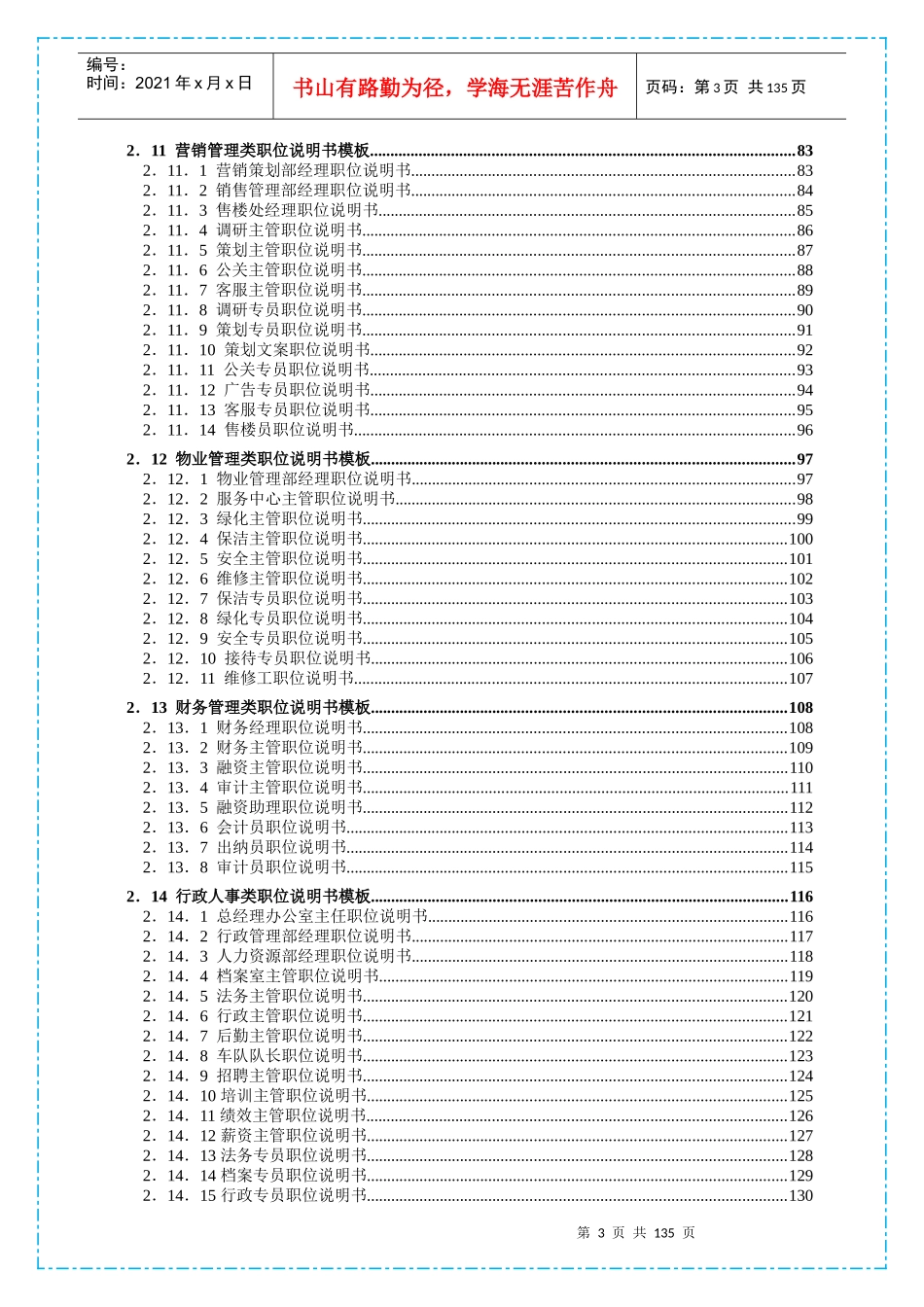 房地产公司管理组织结构与岗位说明书_第3页