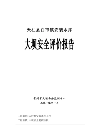 安装水库大坝安全复核报告初稿