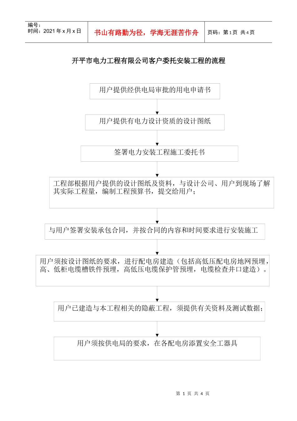 承接用户委托安装工程的流程_第1页