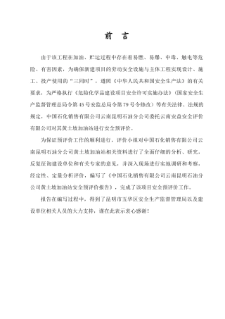 中石化加油站安全评估报告终稿